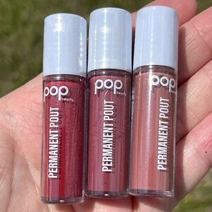 NWT POP Beauty Permanent Pout 3 Pack Travel Size Lip Colors